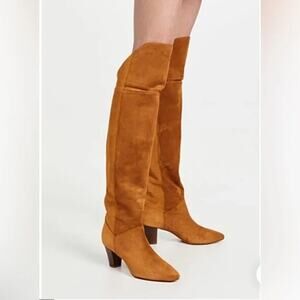 Ba&Sh Suede Leather Over the Knee Boots Camel Brown Size 38/ 8